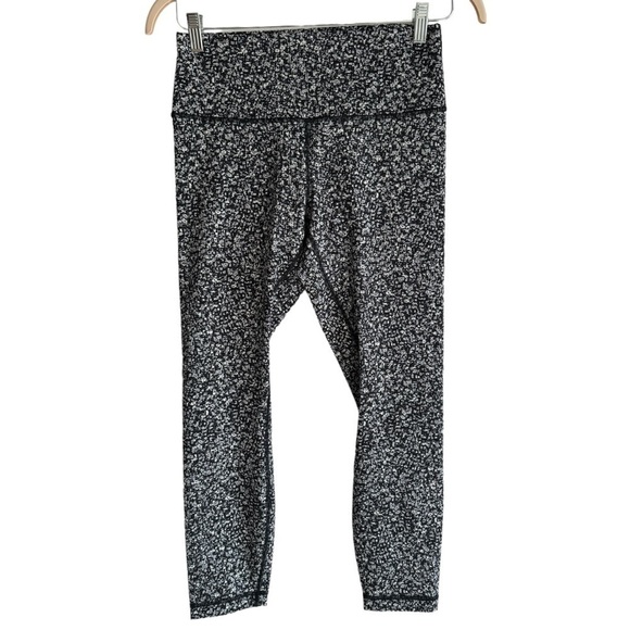 Lululemon Wunder Under Hi-Rise 7/8 Tight, Daisy Dust Alpine White Black, Size 10 - Picture 5 of 11